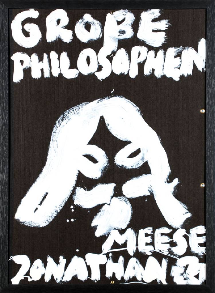 Jonathan Meese, geb. 1970, Große Philosophen, Acryl/Karton, handsign., Rahmen