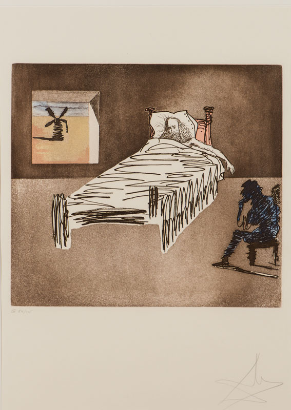 Salvador Dali, 1904-1989, Radierung auf Arches Velin, 1980, handsign., num. 54/125, WVZ: Field 80-1 N, Platte 40x44,5 cm, unter Glas gerahmt, gesamt ...