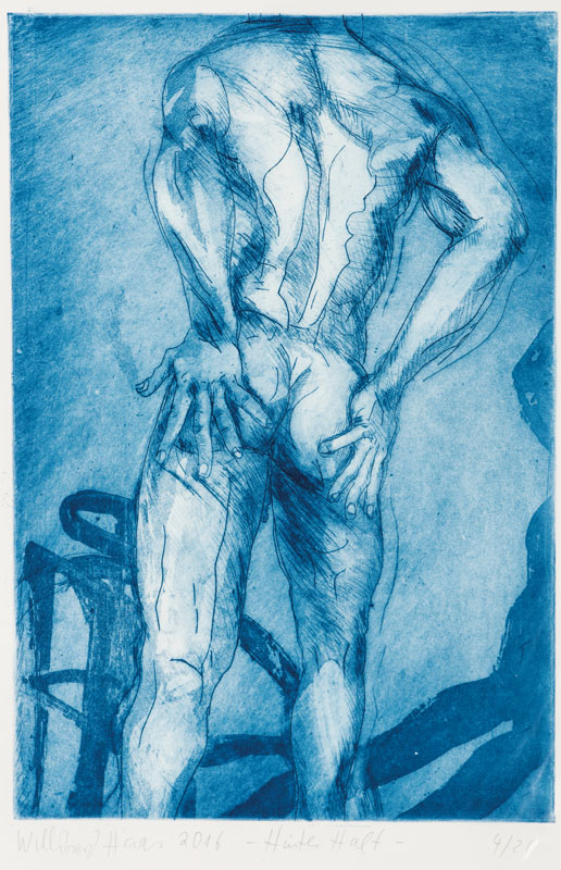 Willibrord Haas, geb. 1936 Schramberg, Hinter Halt, Radierung auf Bütten, sign., num.4/21, dat. 2016, Platte 33x22,5 cm