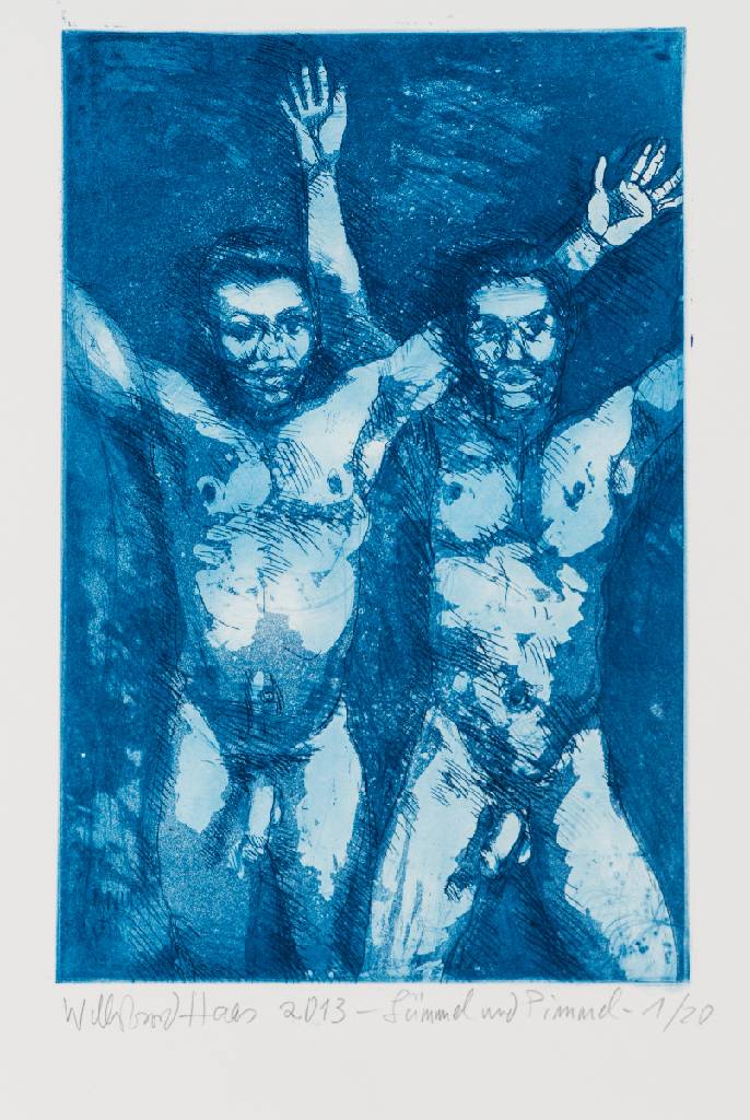 Willibrord Haas, geb. 1936 Schramberg, Lümmel und Pimmel, 2013, Radierung auf Bütten,sign., num. 1/20, Platte 33,5x22 cm