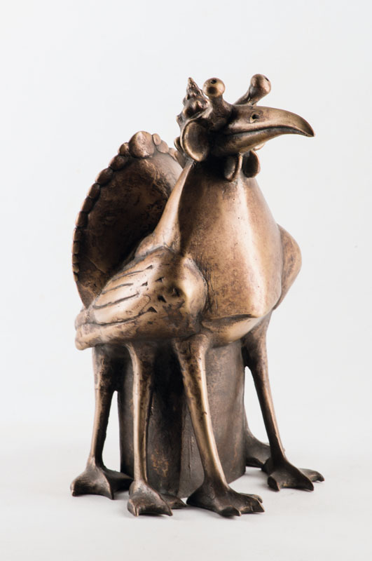 Gernot Rumpf, geb. 1941 Kaiserslautern, Seeschneckendritschen-Männchen, Bronzeskulptur, Unikat, gegossen im antiken Wachsausschmelzverfahren ...