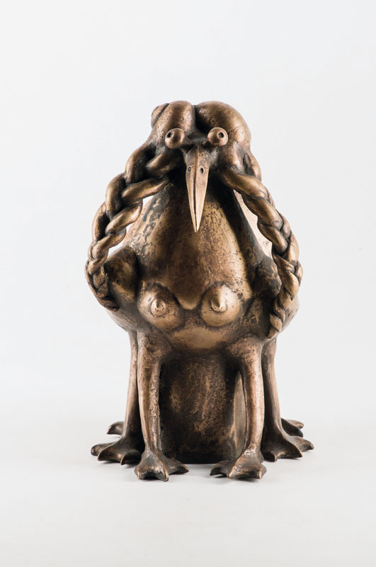 Gernot Rumpf, geb. 1941 Kaiserslautern, Weinbergschneckendritschen-Weibchen Bronzeskulptur, Unikat, gegossen im antiken Wachsausschmelzverfahren ...