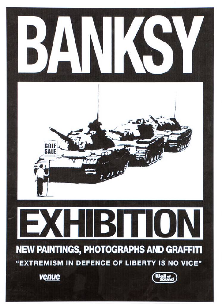 Banksy, geb. 1974 Bristol, seltenes Ausstellungsplakat der ersten Auflage zu "Extremism in defence of liberty is no vice", 2000, ...