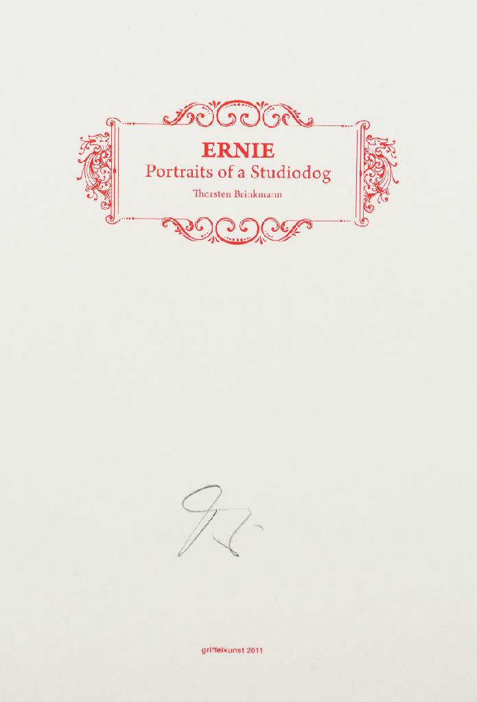 Detail g: Thorsten Brinkmann, geb. 1971 Herne, Ernie -Portraits of a Studio Dog, Mappe mit 6 Fotografien, Edition Griffelkunst 2011, je verso sign., betitelt, ...