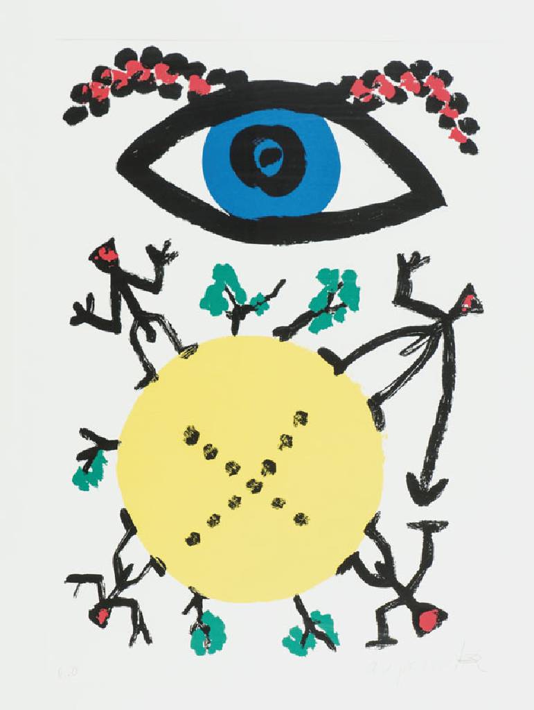 A.R. Penck, 1939-2017, Lithografie, sign., num. e.a., ca. 84x59 cm, unter Glas gerahmt, Provenienz: Verband Sparda Bank Frankfurt