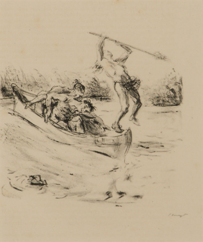 Max Slevogt, 1868-1932, Konvolut aus 3 Lithografien, darunter: Der Riese kämpft mit dem Königssohn, 1920, Auflage 100Ex., WVZ: Söhne Nr. 597, ca. ...