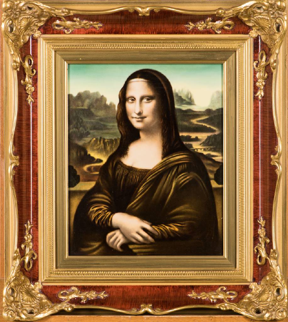 Rosenthal, Mona Lisa, Porzellanbild nach Leonardo da Vinci, um 1950, verso StempelmarkeRosenthal Mona Lisa La Gioconda von Leonardo Da Vinci ...
