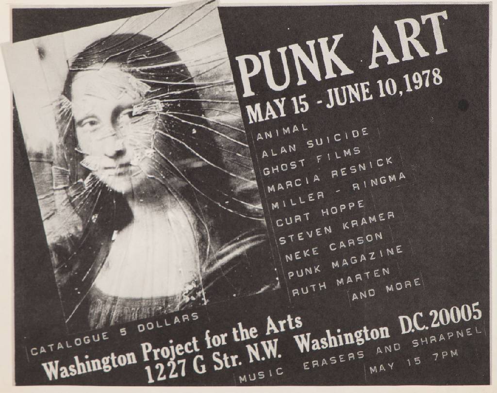 Washington Projects for the Arts, Punk Art, Ausstellungsplakat mit Smashed Mona von Curt Hope als Cover, 1978, Blattgr. 21x28 cm, seltenes Exemplar, ...