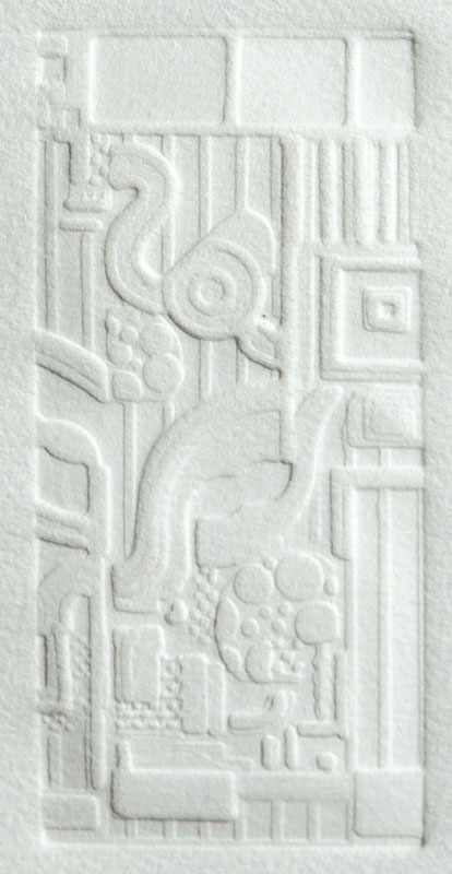 Eduardo Paolozzi, 1924-2005 London, zwei Relief-Drucke auf Büttenpapier, je handsign., num. 7/10, dat. 1977, Platte 10,5x5 cm, Blattgr. 38x25,5 cm