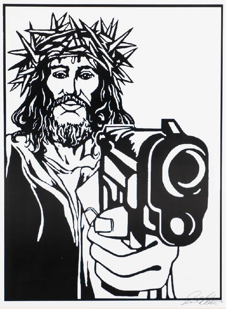 Jared Aubel, 1980 Illinois, Gangster Jesus, Fine Art Print, sign., num., Blattgr. 46x61 cm