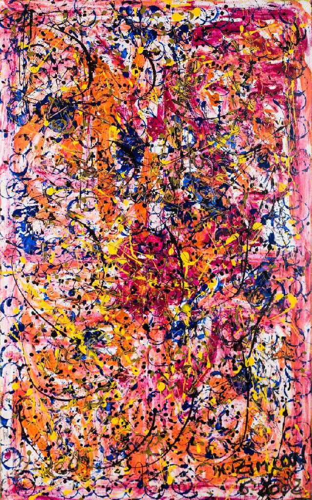 ZIMCON, geb. 1938 Hannover, Meisterschüler von A.R. Penck, hier: Political and Human Rights, Acryl/Lwd, sign., verso betitelt, 160x100 cm