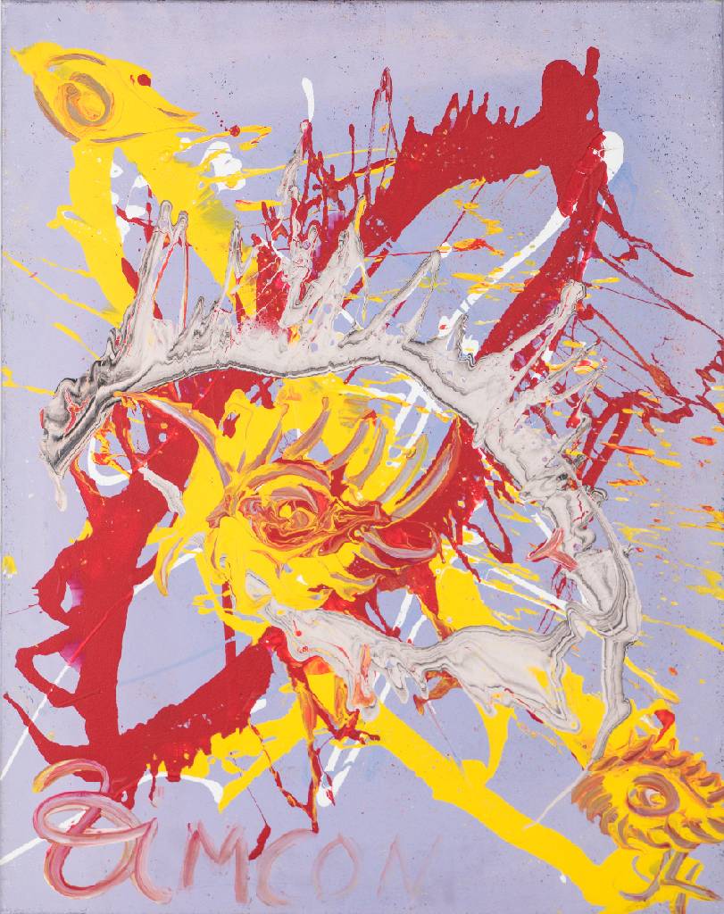 ZIMCON, geb. 1938 Hannover, Meisterschüler von A.R. Penck, hier: Sunflower, Acryl/Lwd, sign., verso betitelt, 100x80 cm