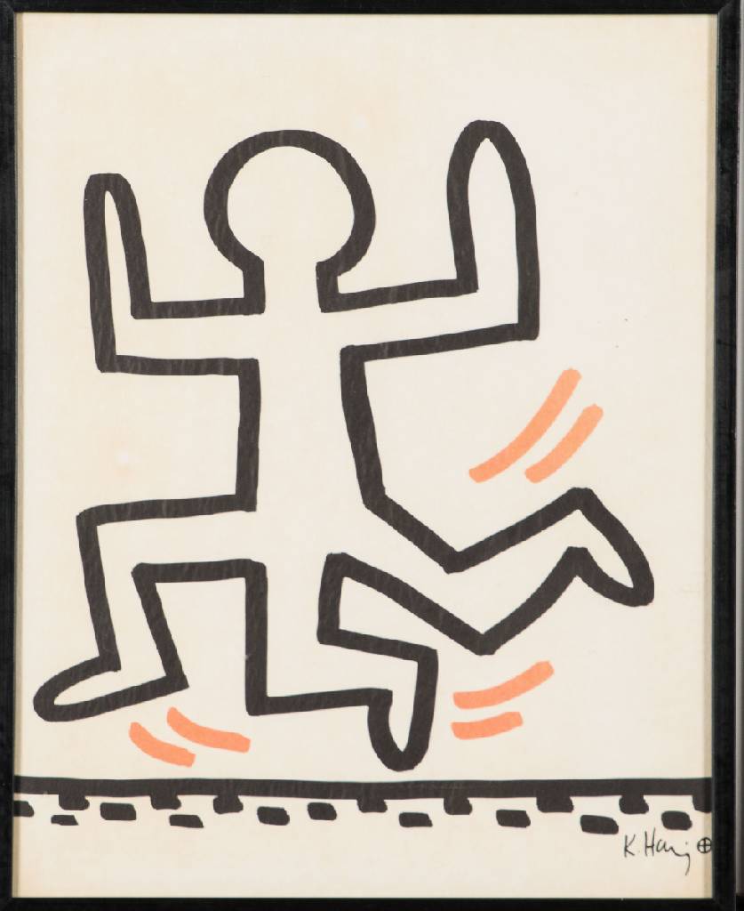 Detail d: Keith Haring, 1958-1990, Konvolut aus 6 Lithografien, Serie Sali Adalat, auf Onion- Papier/ Japanpapier, je drucksigniert, je 29x22 cm, je unter Glas ...