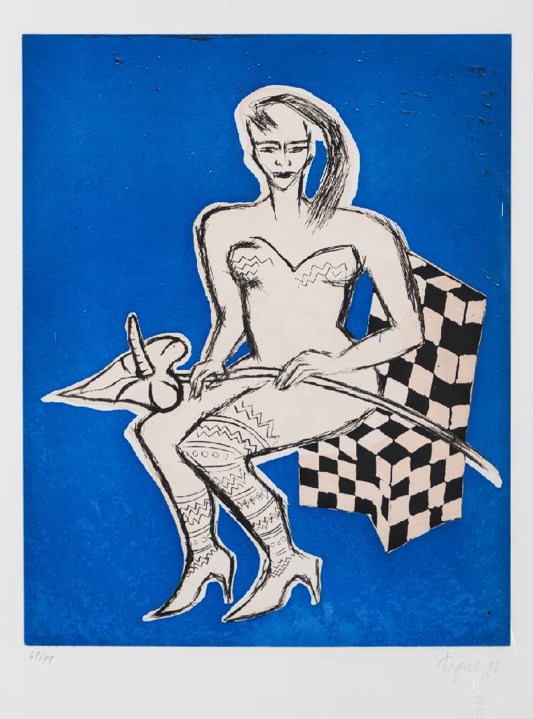Elvira Bach, geb. 1951, Radierung, sign., dat. 96, num. 69/99, Platte 50x40 cm