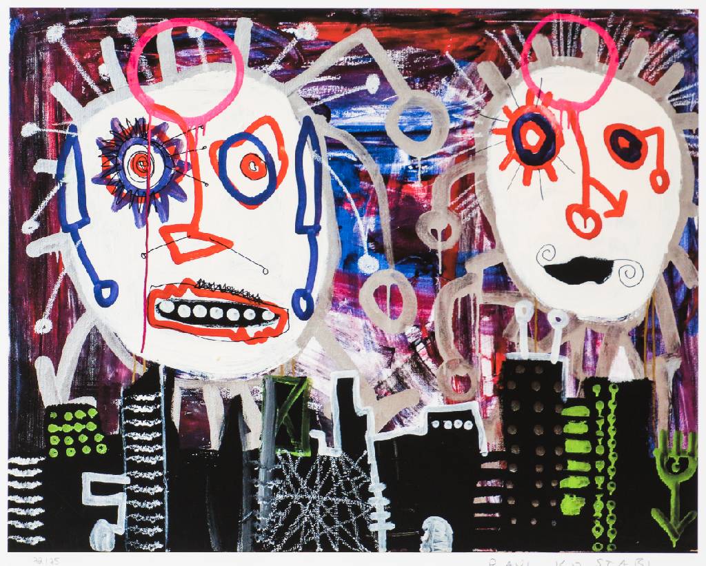 Paul Kostabi, geb. 1962, Giclee auf Baumwollpapier, num. 72/75, handsign., Prägestempel Galerie Edition F, ca. 40x50 cm