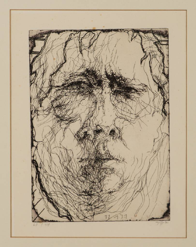 Horst Janssen, 1929-1995, Radierung, handsign., num. 16/125, Platte ca. 26x18,5 cm,leichte Flecken am oberen Blattrand, unter Glas gerahmt