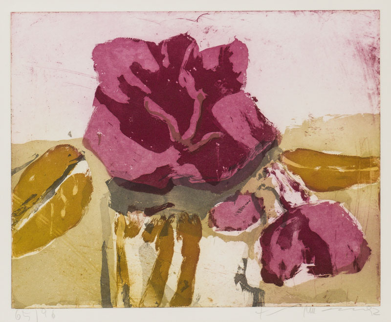 Klaus Fussmann, geb. 1938 Velbert, Rosen, Farbradierung, sign., num. 65/96, Platte 39,5x49,5 cm, unter Glas gerahmt