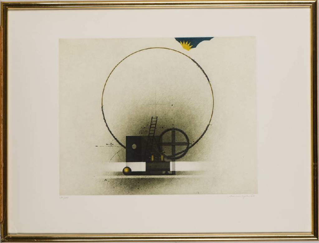 Friedrich Meckseper, geb. 1936 Bremen, Farbradierung, sign., num. 32/100, dat. (19) 83, Platte 39,5x50 cm, unter Glas gerahmt
