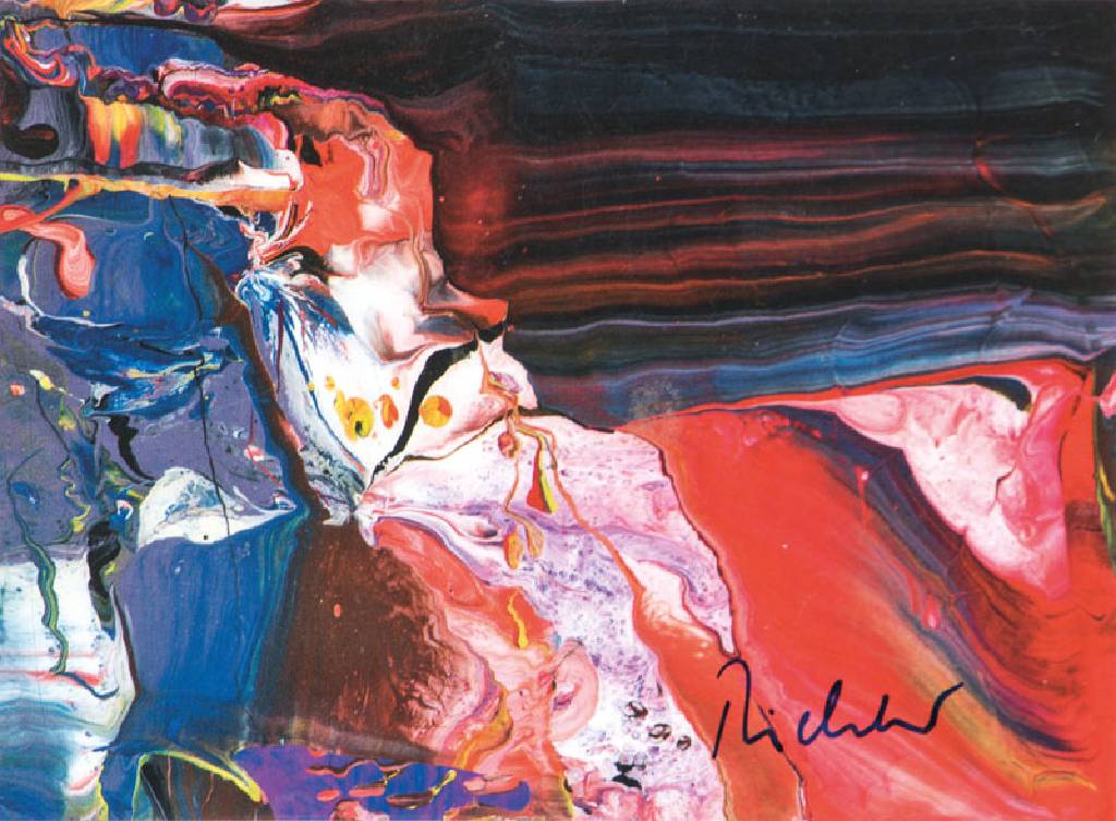 Gerhard Richter, geb. 1932, Kunstpostkarte, handsign., ca. 10,5x15 cm