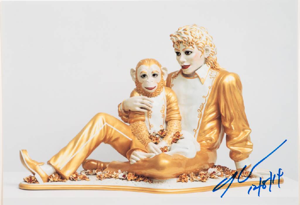 Jeff Koons, geb. 1955, Michael Jackson and Bubbies, Farbfotografie, handsign., dat. 2014,ca. 21,5x30 cm