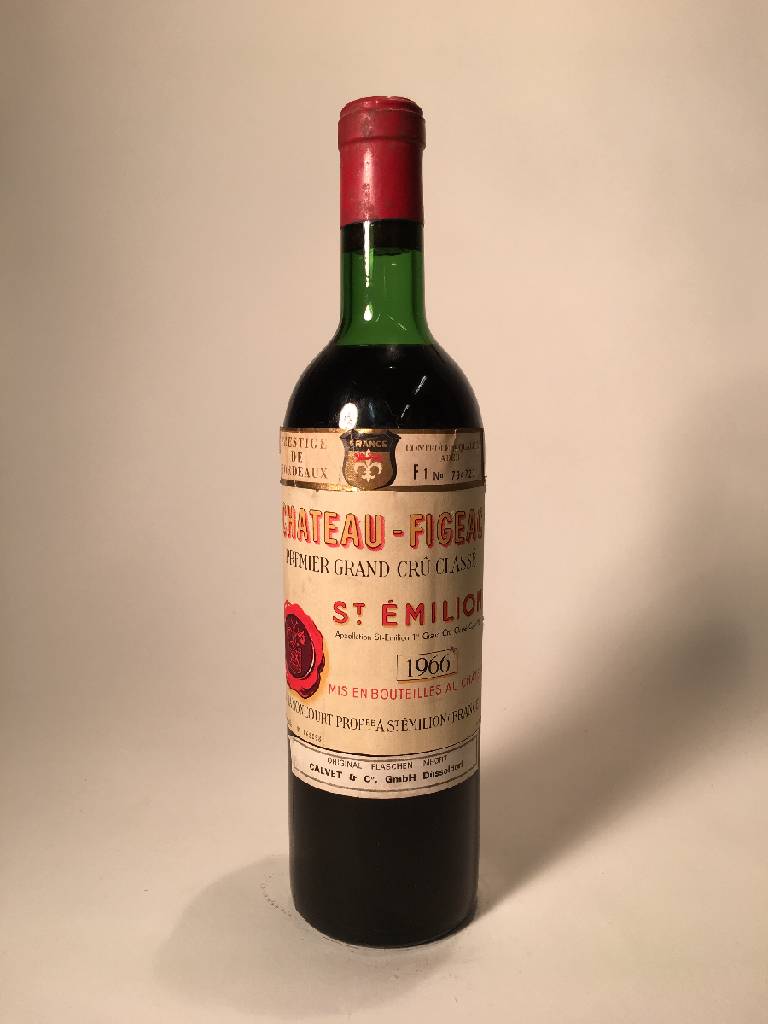 1 Flasche 1966 Chateau Figeac, premier grand cru classé, St. Emilion, Füllstand: ca. 0.75cl, Flasche Nr. 065098, importiert von Calvet & Co ...