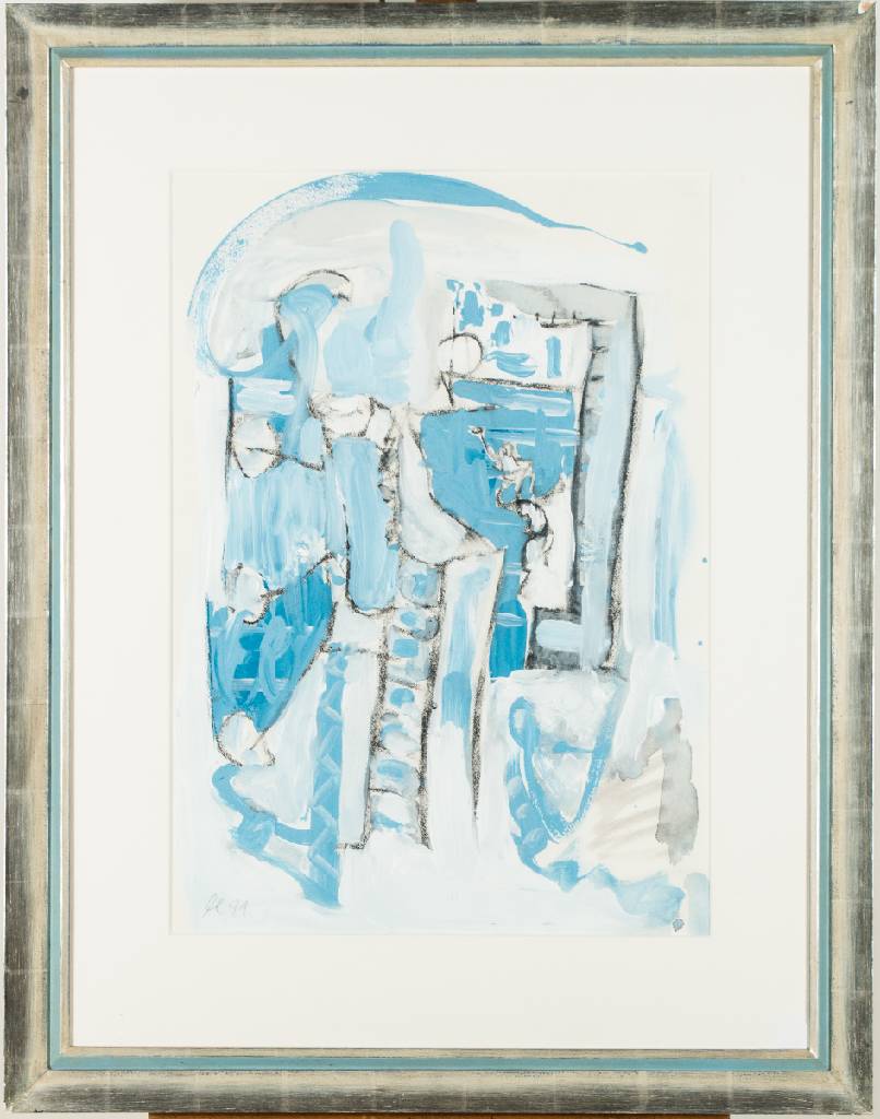 Heinz Morszoeck, geb. 1961, Meisterschüler von Markus Lüpertz, Aquarell/Kreide/Gouache auf Karton, sign., dat. 99, ca. 70x50 cm, PP, unter Glas ...