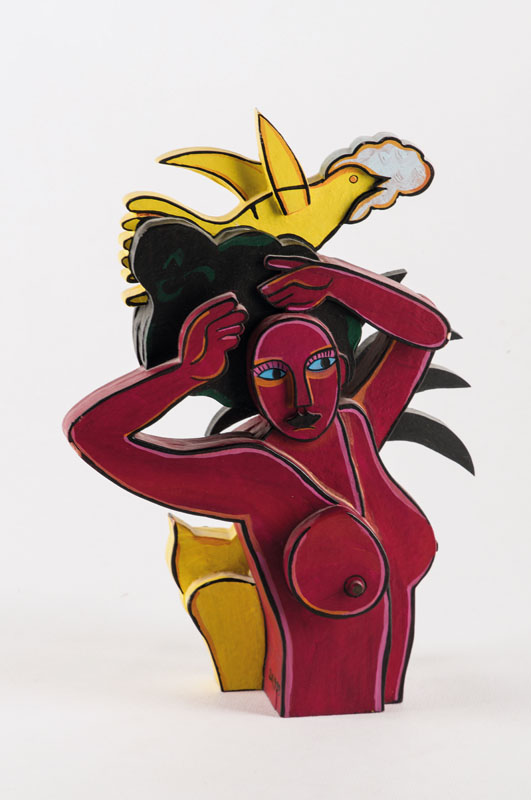 Corneille, 1922-2010, Reve des iles, Holzskulptur, sign., num. 20/999, H. ca. 24 cm, In Original Holzbox, kleiner Kratzer am Rand der Skulptur