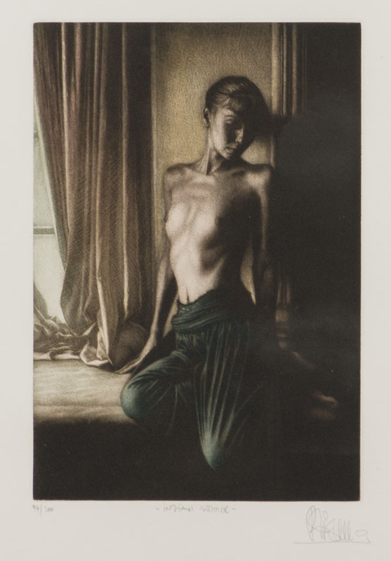 Willi Kissmer, geb. 1951, Indian Summer, Farbradierung, handsign., num. 94/200, betitelt, Platte 29x20 cm, unter Glas gerahmt, gesamt 60x48 cm
