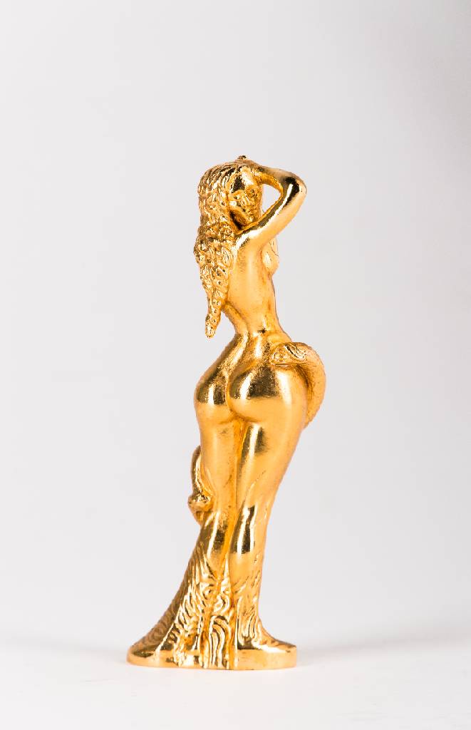 Ernst Fuchs, 1930-2015, Frau Lot, goldfarbener Metallguss, sign., num. 72, H. 10 cm