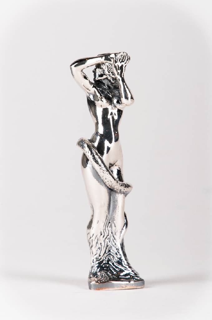 Ernst Fuchs, 1930-2015, Frau Lot, silberfarbener Metallguss, sign., num. 48, H. 10 cm