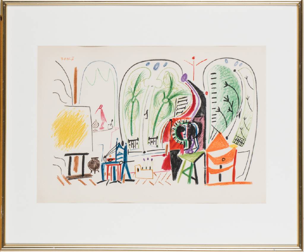 Pablo Picasso, 1881-1973, Carnet de la Californie, Farblithografie auf Bütten, dat. im Druck 8.11.55 V, Exemplar der Vorzugs- Ausgabe Mourlot, ...
