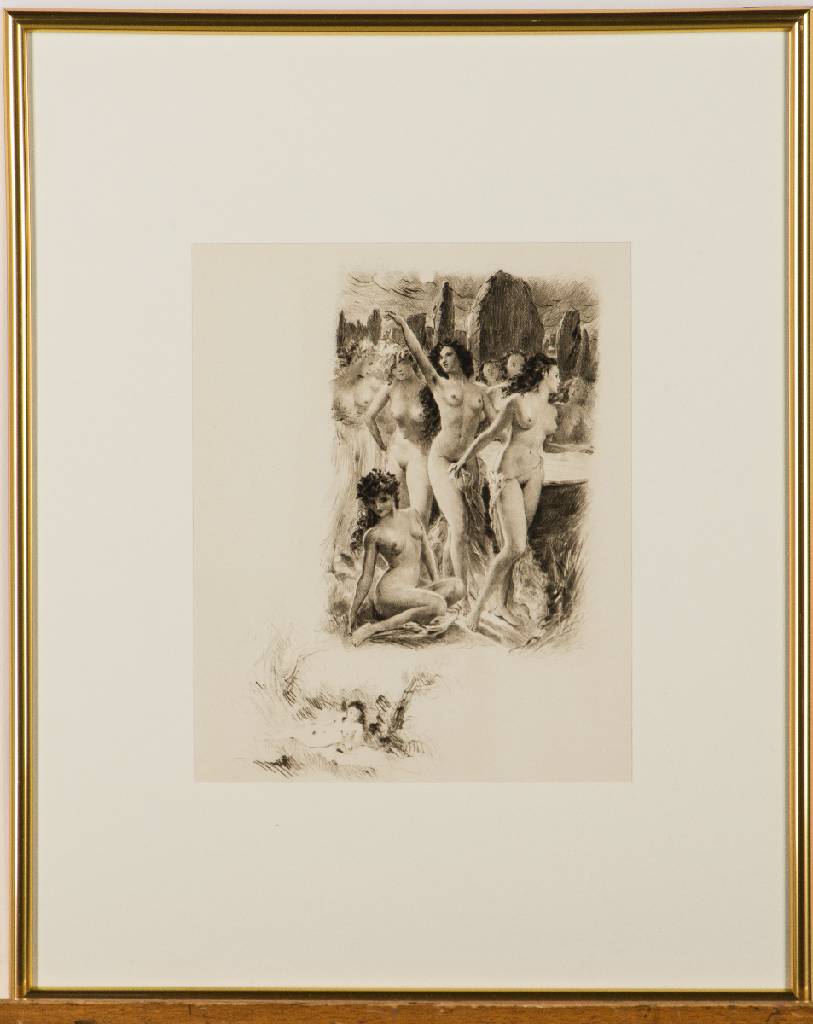 Paul-Emile Bécat, 1885-1960, Konvolut aus 2 Radierungen auf Japan-Bütten, Le pied Fourchu,1/10, Leblanc, Baniyan Paris 1959, Blatt je 28x23 cm, PP, ...