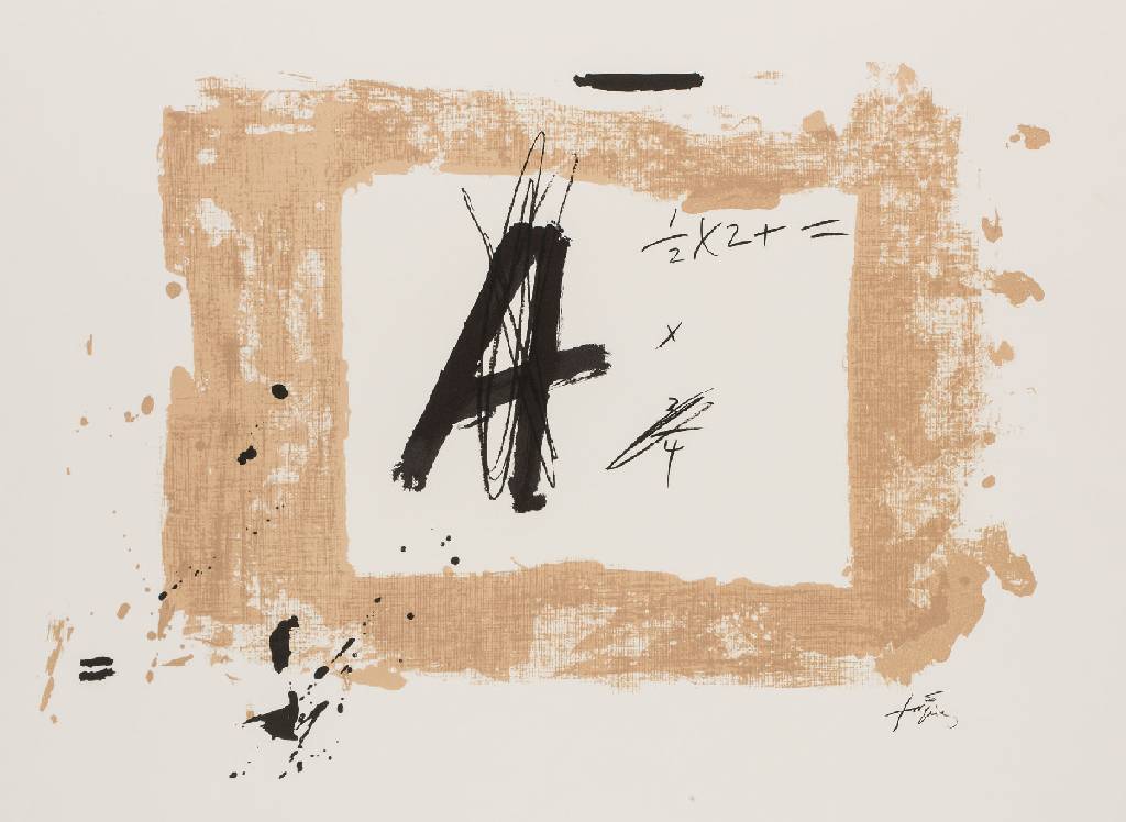 Antoni Tapies, 1923-2012, Lettre A, Lithografie auf Bütten, im Stein sign., Hrsg./Druck Maeght Paris 1976, Blattgr. 35,5x75 cm, PP