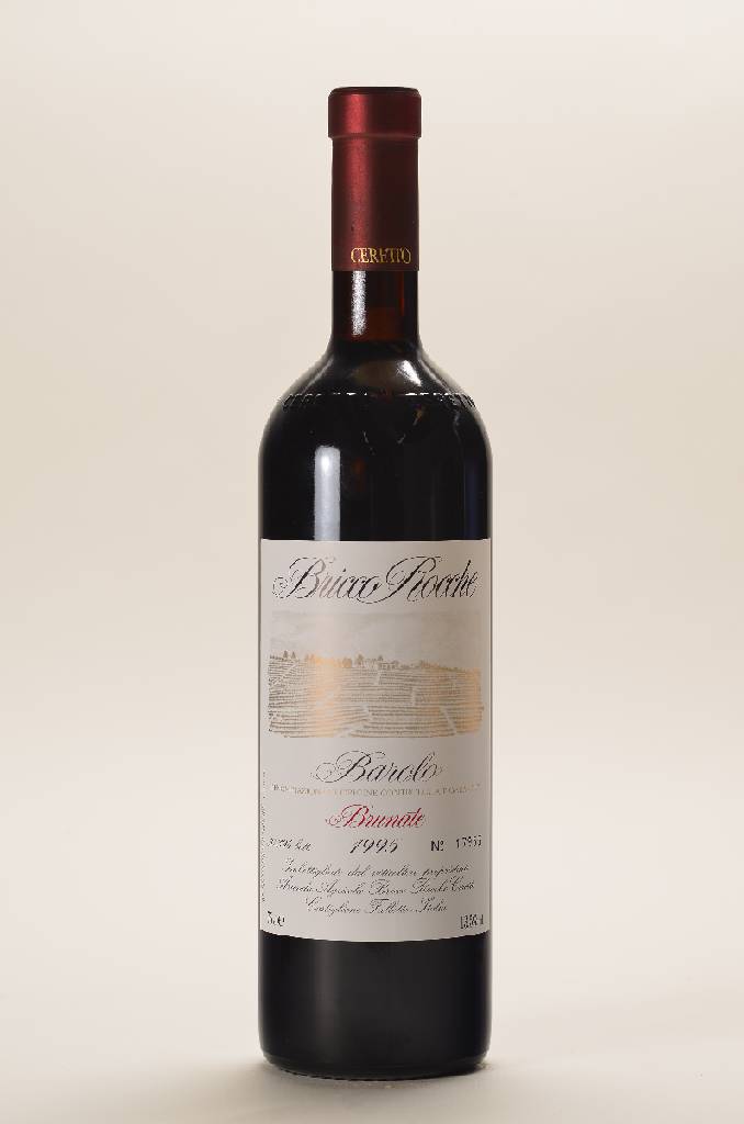 12 Flaschen 1995 Barolo Brunate Bricco Rocche Ceretto, je ca. 75 cl, 13.5 % Vol., Füllstände: je ca. into neck, unverkostet, sehr guter ...