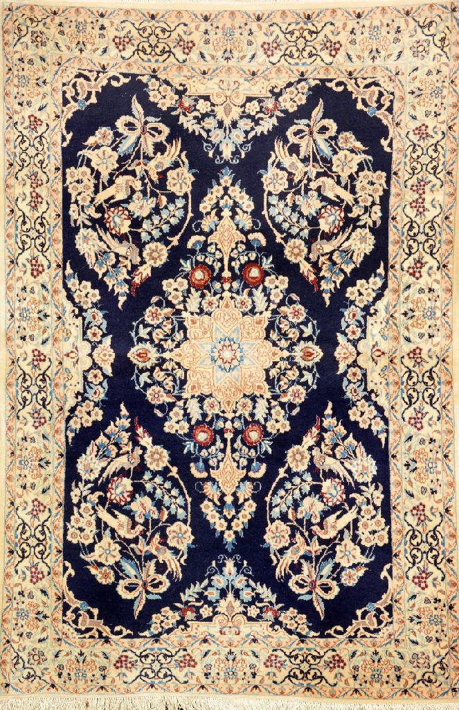 Nain fein, Persien, ca. 20 Jahre, Korkwollemit Seide, ca. 148 x 99 cm, EHZ: 2
