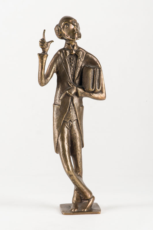 Monogrammist KL, Lehrer Lämpel, Bronzeskulptur, monogr. KL, dat. 75, H. ca. 29cm