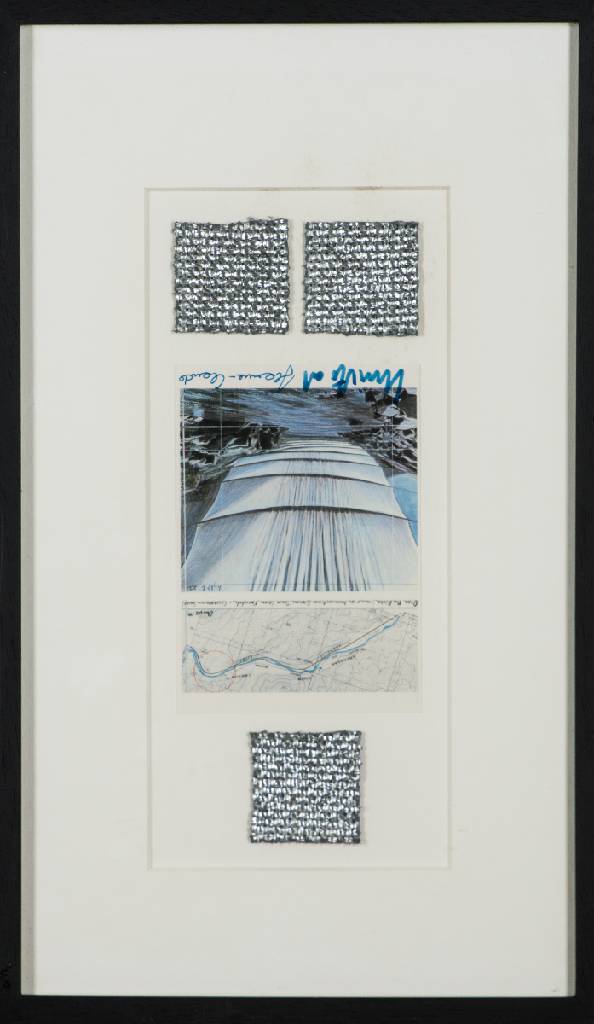 Detail b: Christo und Jeanne Claude, Konvolut aus 3 Offset-Lithografien, je von beiden Künstlern handsign., darunter je 3 Teile a 5x5 cm des zur Verhüllung ...