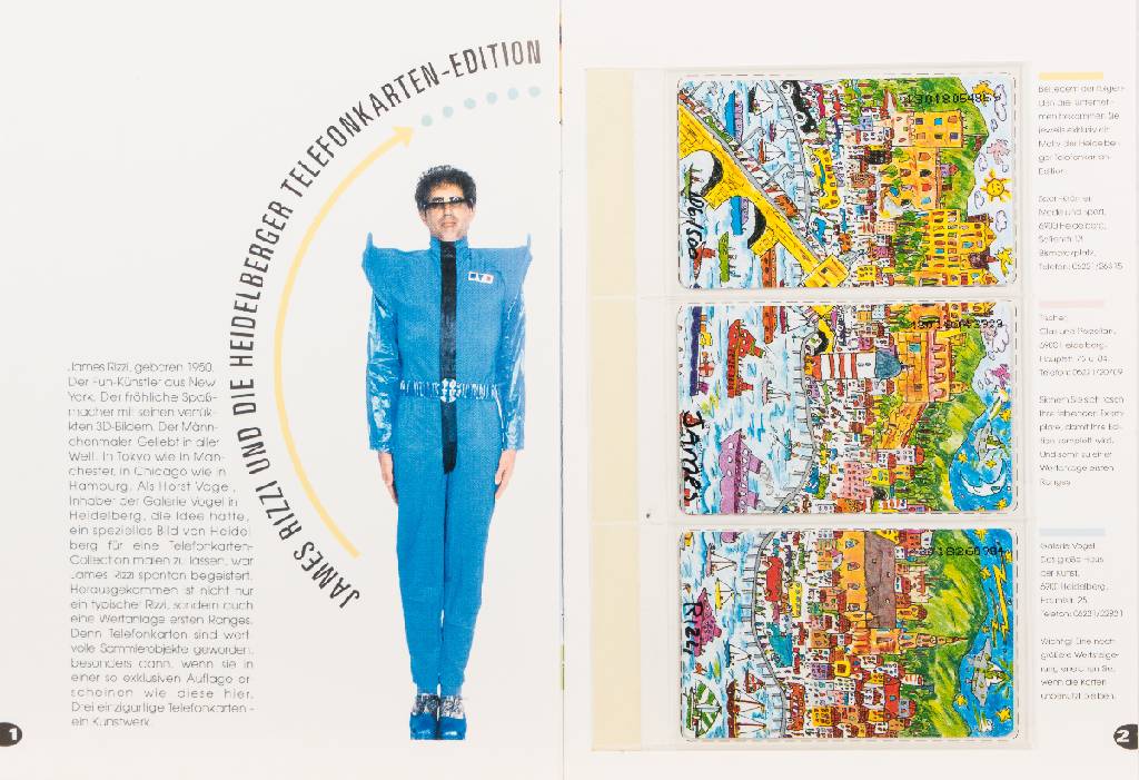 Detail a: James Rizzi, 1950-2011, Telefonkarten, Edition Heidelberg, handsign., num. 106/500, je Telefonkarte ca. 8,5x5,5 cm