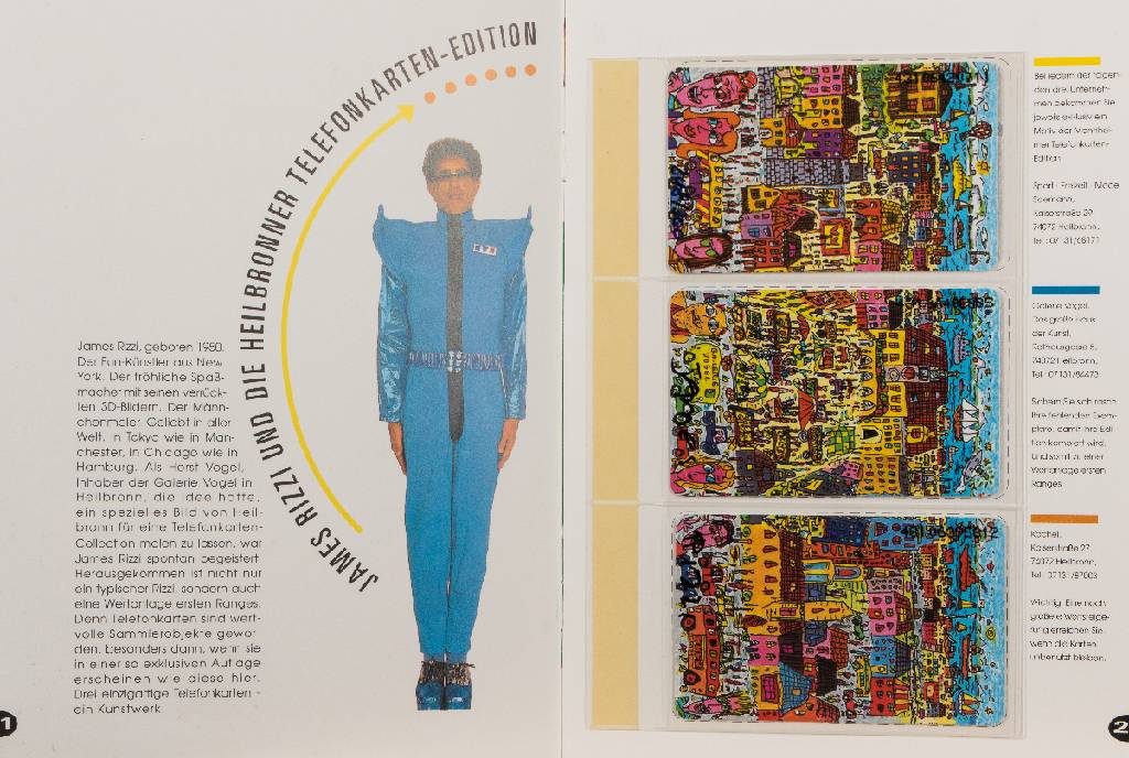 Detail a: James Rizzi, 1950-2011, Telefonkarten, Edition Heilbronn, handsign., num. 248/300, jeTelefonkarte ca. 8,5x5,5 cm