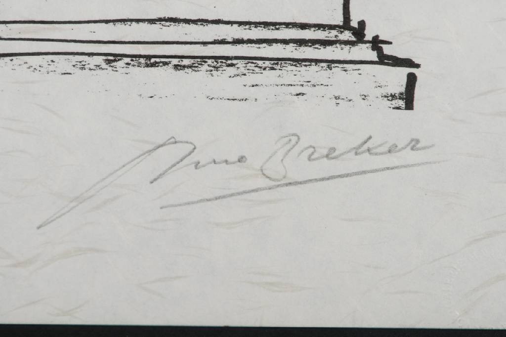 Detail a: Arno Breker, 1990-1991, Sitzender Denker, Lithographie, handsigniert, num. 69/250, Blattgr. ca. 59x45 cm