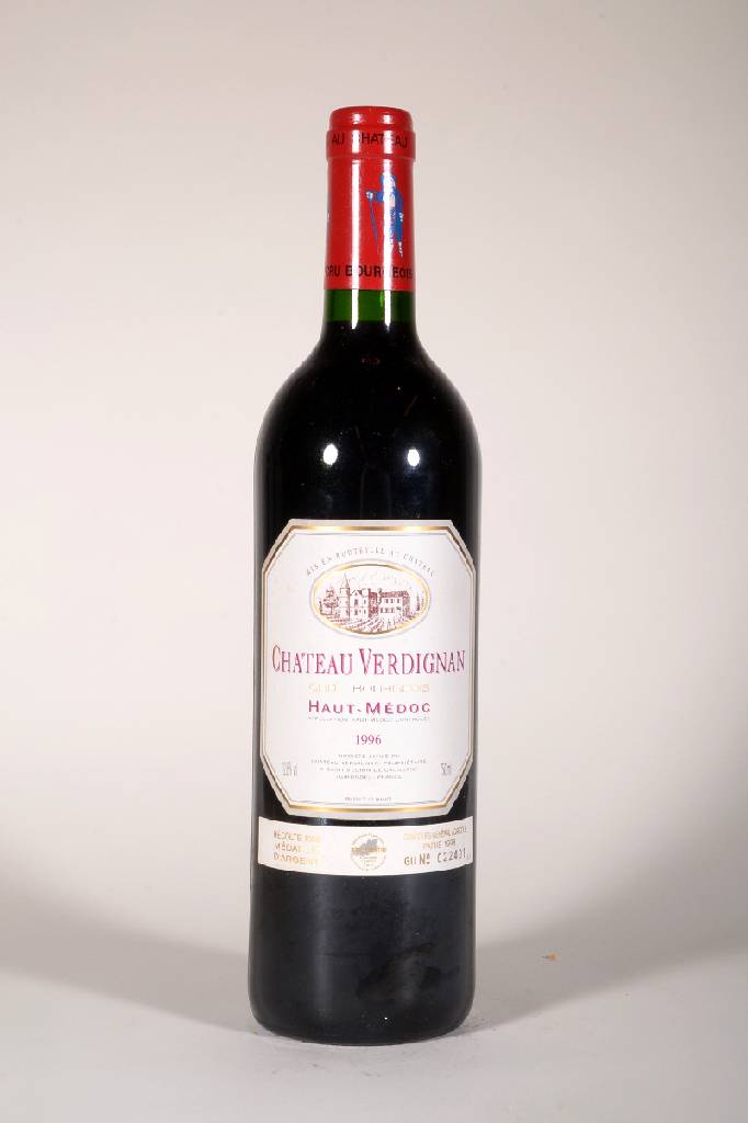12 Flaschen 1996 Chateau Verdigan, Haut-Médoc, Cru Bourgeois, je ca. 75 cl, 12,8 % Vol., Füllstände: je ca. into neck, unverkostet, sehr gute ...