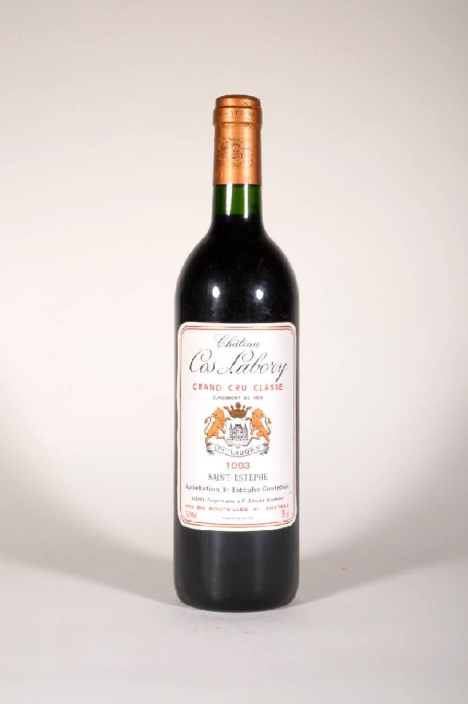 12 Flaschen 1993 Chateau Cos Labory, Saint-Estephe, Grand Cru Classé, je ca. 75 cl,12,5 % Vol., Füllstände: je ca. into neck, unverkostet, gute ...