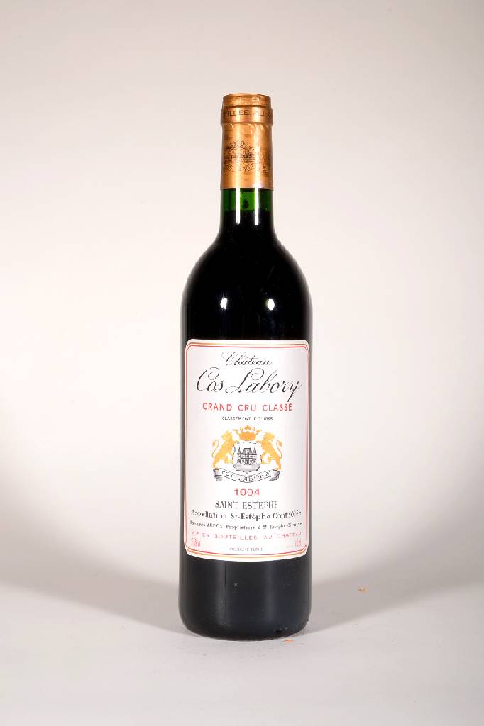 12 Flaschen 1994 Chateau Cos Labory, Saint-Estephe Grand Cru Classé, je ca. 75 cl, 12,5 % Vol., Füllstände: je ca. into neck, unverkostet, gute ...