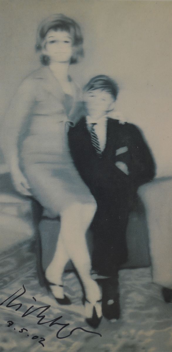 Gerhard Richter, geb. 1932, Kunstpostkarte, Helga Matura mit Verlobtem, 1966, handsign., ca. 10,5x15 cm