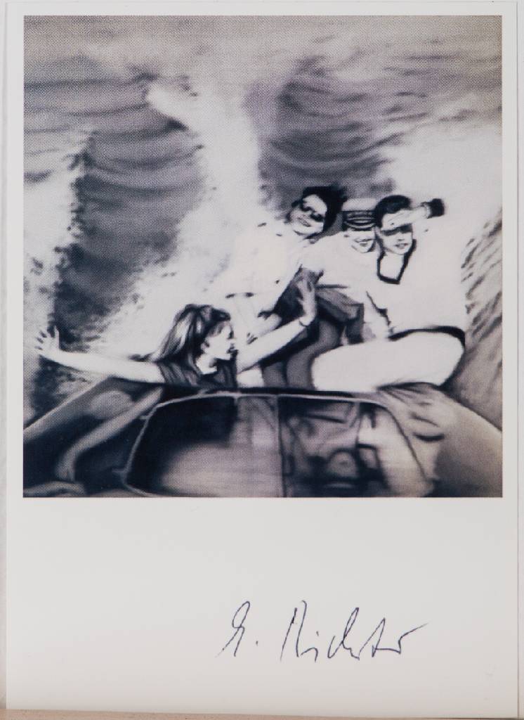 Gerhard Richter, geb. 1932 Dresden, Kunstpostkarte, Motorboot, 1965, handsign., ca. 10,5x15 cm