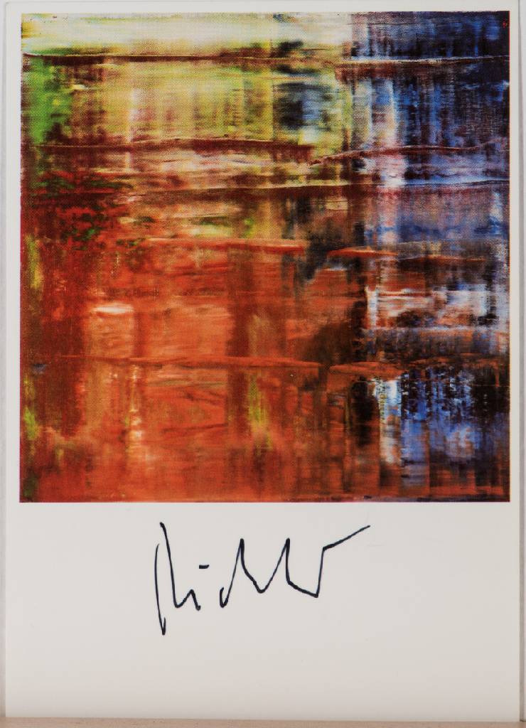 Gerhard Richter, geb. 1932 Dresden, Kunstpostkarte, Bach(1), handsign., ca. 10,5x15 cm
