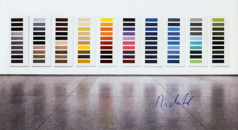 Gerhard Richter, 1950-2011, Kunstpostkarte, Zehn große Farbtafeln, handsign., ca. 10,5x15 cm