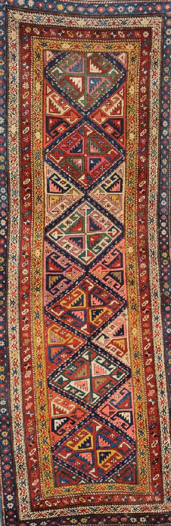Schulaver antik, Kaukasus, Ende 19.Jhd., Wolle auf Wolle, ca. 300 x 110 cm, EHZ: 3-4.