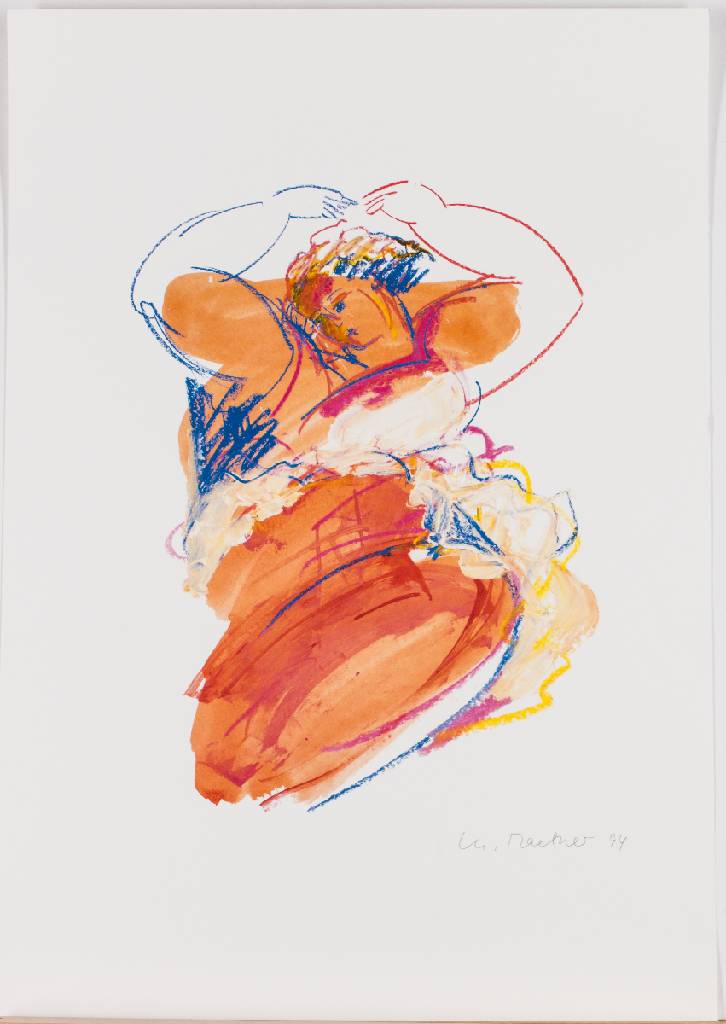 Christiane Maether, geb. 1941 Berlin, Konvolut aus einer Gouache auf Bütten, "Wieder Schwingend", sign., dat. 1994 Hambach, Blattgr. ...