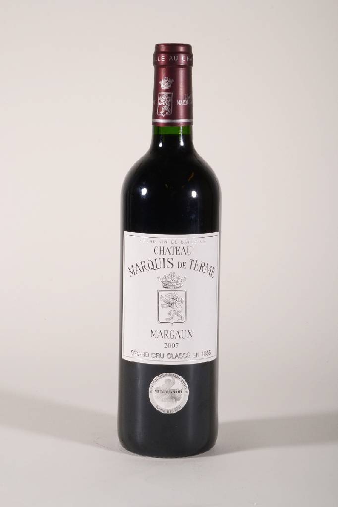 1 Flasche 2007 Chateau Marquis de Terme, Margaux, Grand Cru Classé, ca. 75 cl, 12,5 % Vol., Füllstand: ca. into neck, unverkostet, sehr guter ...